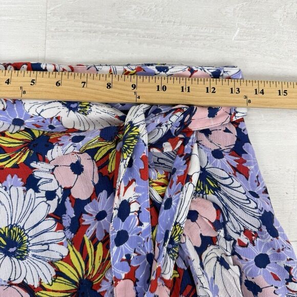 Anthropologie Maeve Sybil Wrap Skirt Size XS Floral Tie Waist Ruffle Hem Midi - Picture 14 of 16